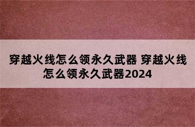 穿越火线怎么领永久武器 穿越火线怎么领永久武器2024